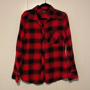 Black and red checkered button down